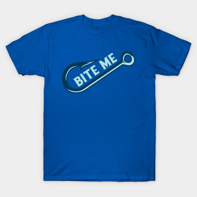 Reel Fun with 'Bite Me' Hook T-Shirt by Life2LiveDesign